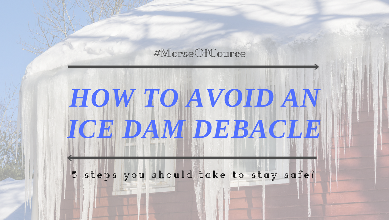 A photo of ice dams on a house