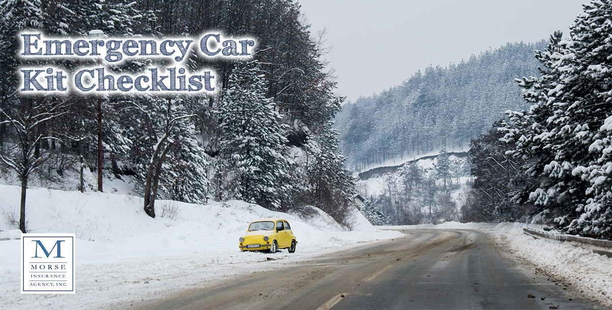 A photo of a car on the side of the road during Winter