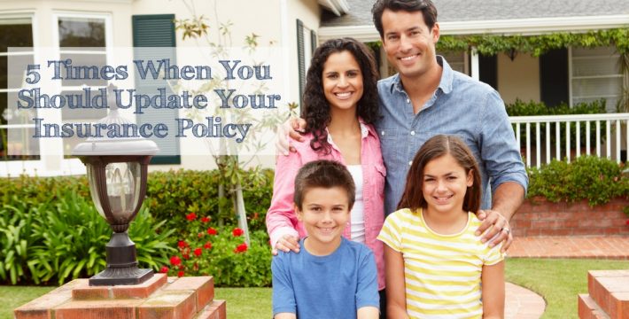 Image for updating insurance policy that features family and beautiful home