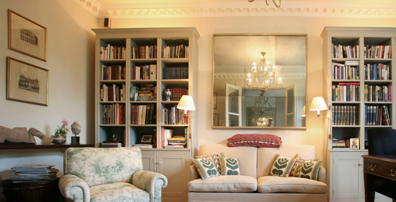 Home insurance image featuring well-lit living room